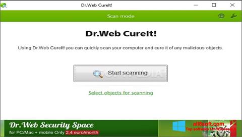 Снимка на екрана Dr.Web CureIt за Windows 8