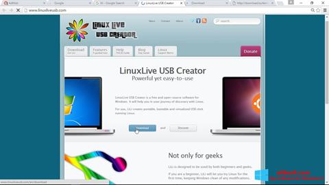 Снимка на екрана LinuxLive USB Creator за Windows 8