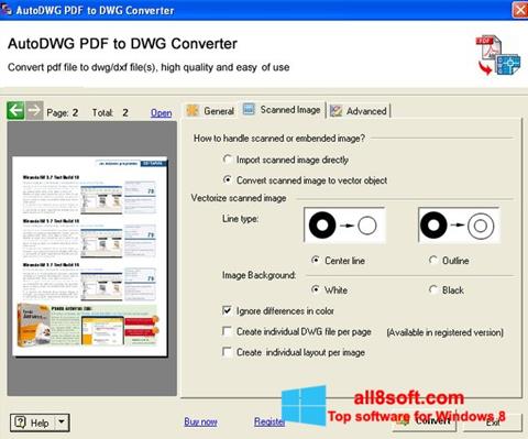 Снимка на екрана PDF to DWG Converter за Windows 8