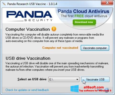 Снимка на екрана Panda USB Vaccine за Windows 8