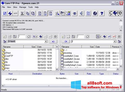 Снимка на екрана Core FTP за Windows 8