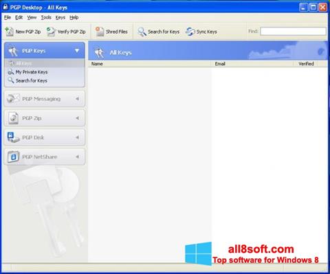 Снимка на екрана PGP Desktop за Windows 8
