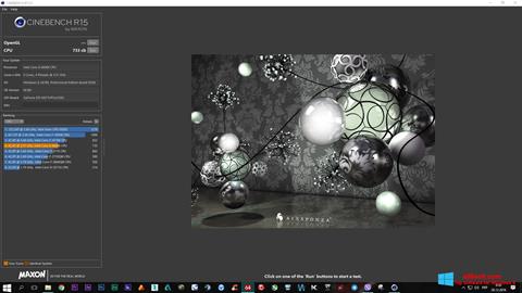 Снимка на екрана CINEBENCH за Windows 8