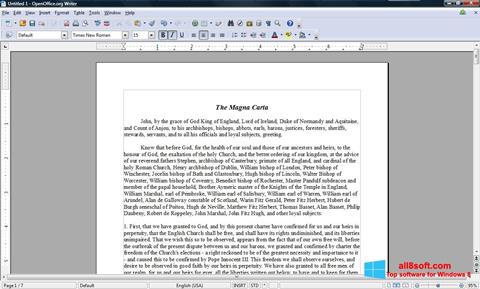 Снимка на екрана OpenOffice за Windows 8