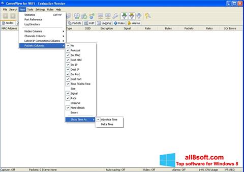 Снимка на екрана CommView for WiFi за Windows 8