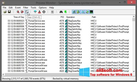 Снимка на екрана Process Monitor за Windows 8