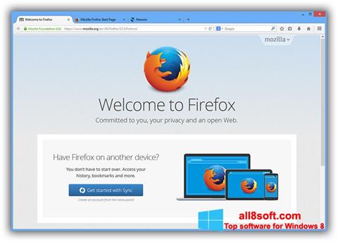 Снимка на екрана Mozilla Firefox Offline Installer за Windows 8