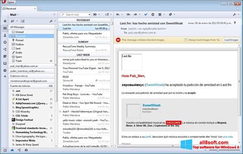 Снимка на екрана Opera Mail за Windows 8
