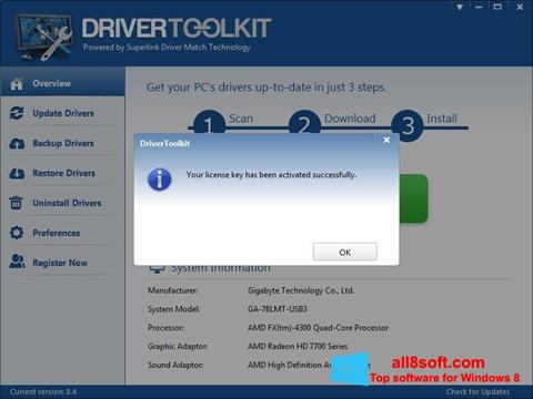 Снимка на екрана Driver Toolkit за Windows 8