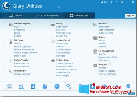 Снимка на екрана Glary Utilities Pro за Windows 8