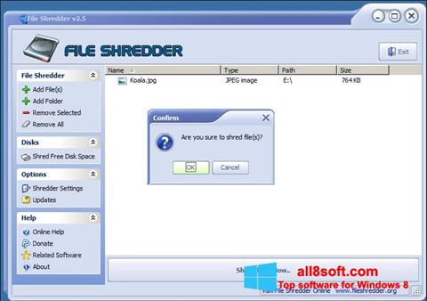 Снимка на екрана File Shredder за Windows 8