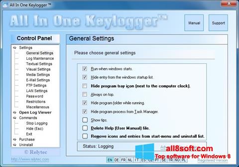Снимка на екрана Keylogger за Windows 8