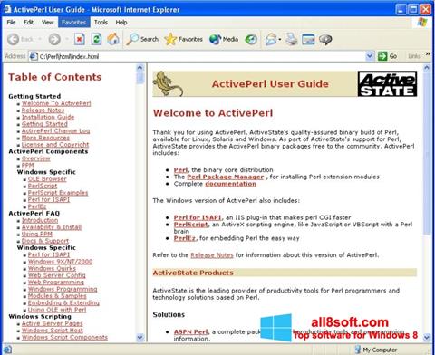 Снимка на екрана ActivePerl за Windows 8