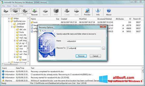 Снимка на екрана Active File Recovery за Windows 8