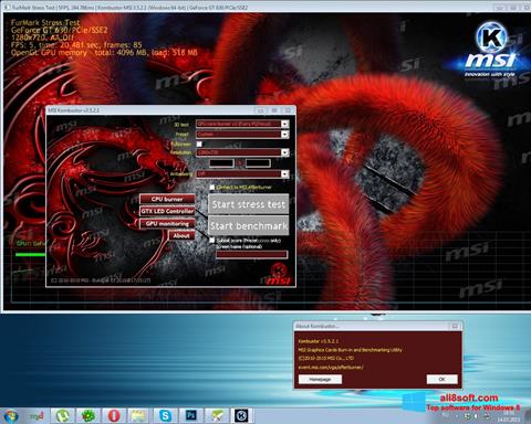 Снимка на екрана MSI Kombustor за Windows 8