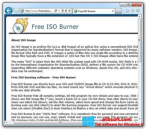 Снимка на екрана ISO Burner за Windows 8