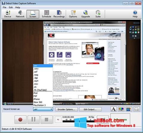 Снимка на екрана Debut Video Capture за Windows 8