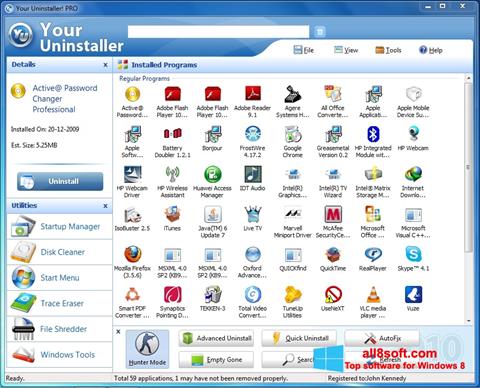 Снимка на екрана Your Uninstaller за Windows 8