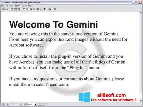 Снимка на екрана Gemini за Windows 8
