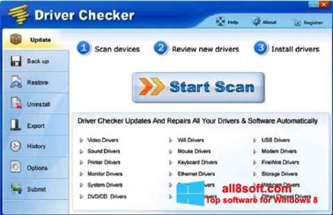 Снимка на екрана Driver Checker за Windows 8
