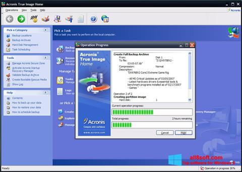 Снимка на екрана Acronis True Image за Windows 8