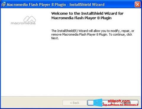 Снимка на екрана Macromedia Flash Player за Windows 8