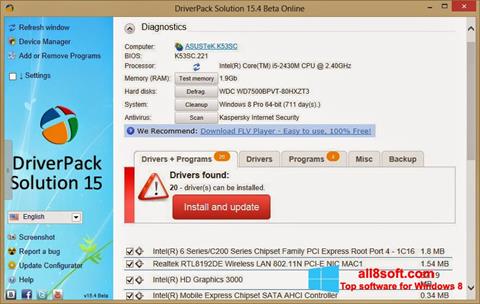 Снимка на екрана DriverPack Solution Online за Windows 8