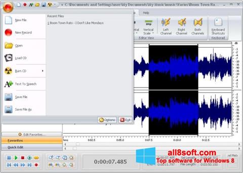 Снимка на екрана Free Audio Editor за Windows 8