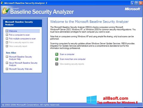Снимка на екрана Microsoft Baseline Security Analyzer за Windows 8