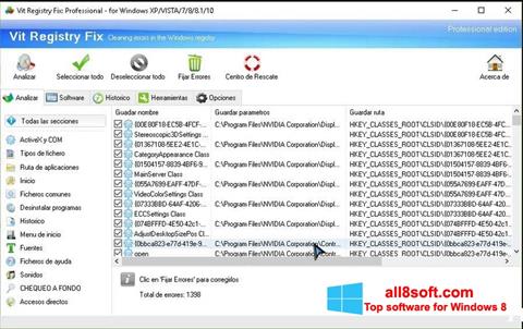 Снимка на екрана Vit Registry Fix за Windows 8