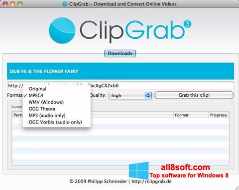 Снимка на екрана ClipGrab за Windows 8