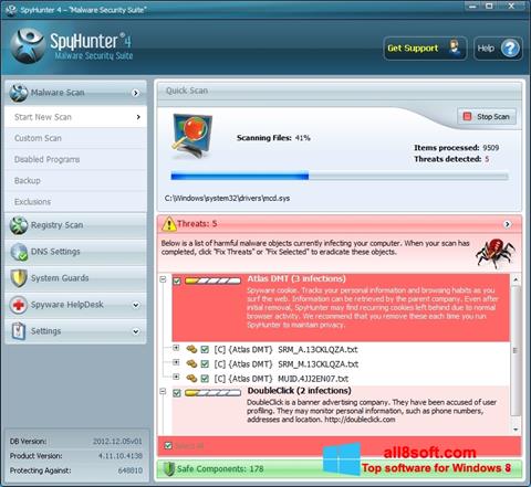 Снимка на екрана SpyHunter за Windows 8