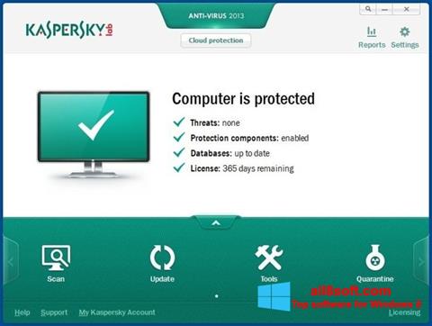 Снимка на екрана Kaspersky AntiVirus за Windows 8
