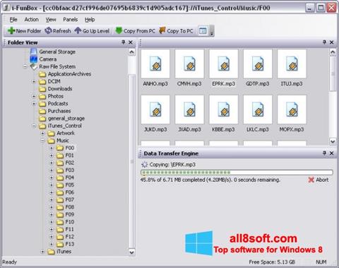 Снимка на екрана iFunBox за Windows 8