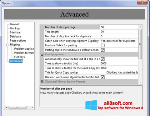 Снимка на екрана Clipdiary за Windows 8