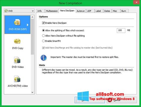 Снимка на екрана Nero Image Drive за Windows 8