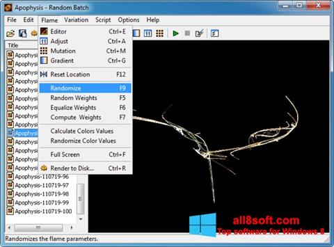 Снимка на екрана Apophysis за Windows 8