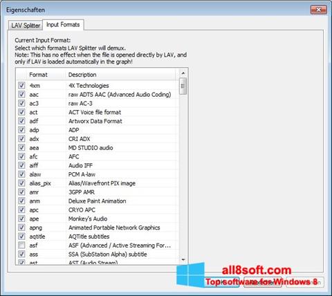 Снимка на екрана Combined Community Codec Pack за Windows 8