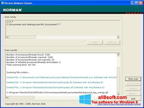 Снимка на екрана Norman Malware Cleaner за Windows 8
