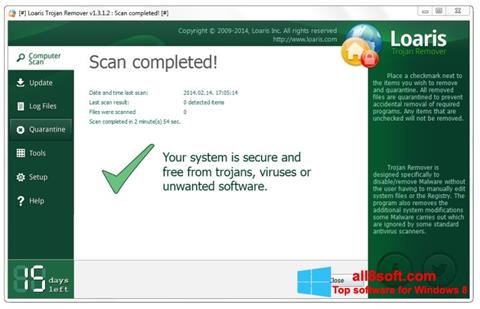 Снимка на екрана Loaris Trojan Remover за Windows 8