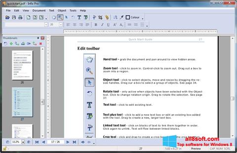 Снимка на екрана Infix PDF Editor за Windows 8