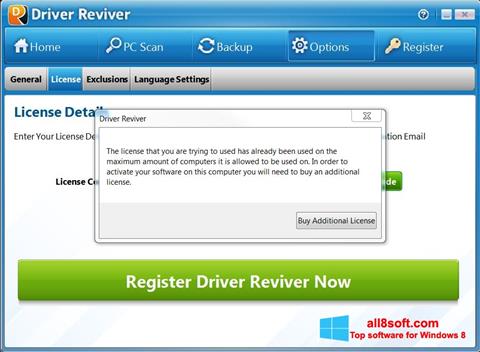 Снимка на екрана Driver Reviver за Windows 8