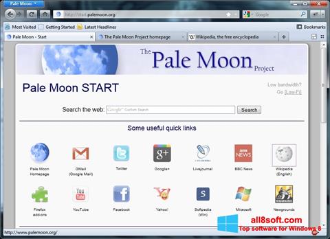 Снимка на екрана Pale Moon за Windows 8