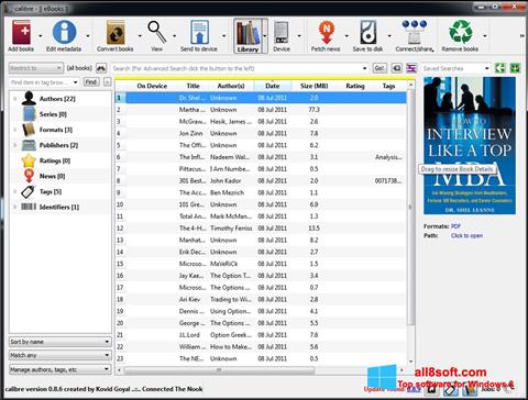Снимка на екрана Calibre за Windows 8