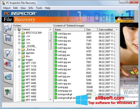 Снимка на екрана PC Inspector File Recovery за Windows 8