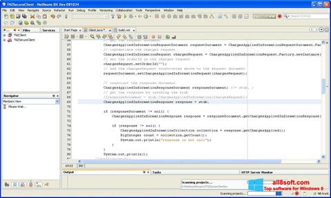 Снимка на екрана NetBeans за Windows 8