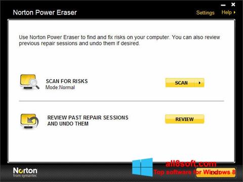 Снимка на екрана Norton Power Eraser за Windows 8