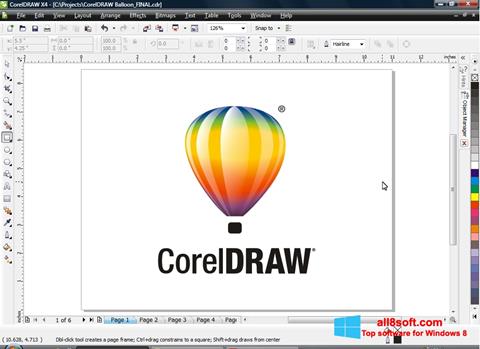 Снимка на екрана CorelDRAW за Windows 8