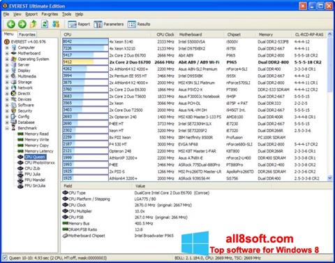 Снимка на екрана EVEREST Ultimate Edition за Windows 8
