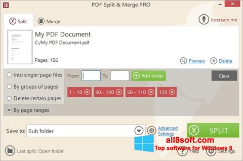 Снимка на екрана PDF Split and Merge за Windows 8